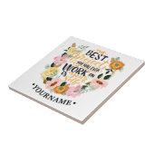 Elegant Floral Inspiration Motivation Quote Tegeltje (Zijkant)