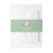 Elegant Floral Invitation Belly Bands - Mint Uitnodigingen Wikkel (Voorkant Voorbeeld)