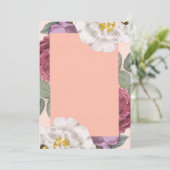 Elegant floral invitation  kaart (Staand voorkant)