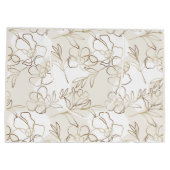 Elegant Floral Ivory Paper Bag Groot Cadeauzakje (Achterkant)