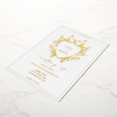 Elegant floral, kalligrafie script folie feestdagenkaart (Gedraaid)