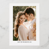 Elegant floral, kalligrafie script folie feestdagenkaart (Achterkant)