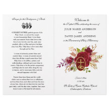 Elegant Floral katholiek programma voor massaweduw