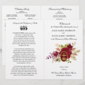 Elegant Floral katholiek programma voor massaweduw (Voorkant / Achterkant)