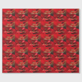 Elegant Floral kerstbloemen Red Poinsettia Cadeaupapier (Vlak)