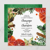 Elegant Floral Kerstfeestdag nodigt uit (Voorkant / Achterkant)