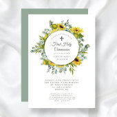 Elegant Floral krans meisje eerste communie Kaart