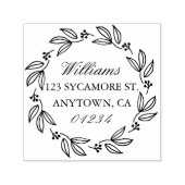 Elegant Floral krans retouradres Zelfinktende Stempel (Design)