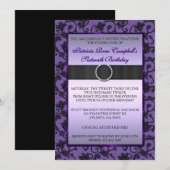 Elegant Floral Lace Invite [Paars] Kaart (Voorkant / Achterkant)