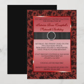 Elegant Floral Lace Invite [Rood] Kaart (Voorkant / Achterkant)
