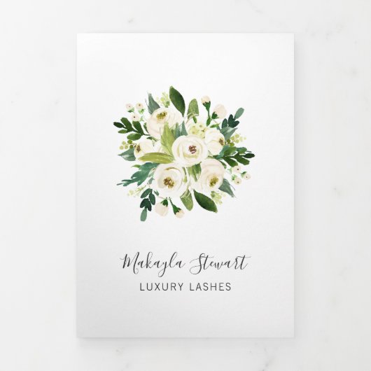 Elegant Floral Lashes Business Trifold Brochure Drieluik Kaart (Cover)