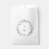 Elegant Floral Laurel Wreath Monogram Wedding Bedankzakje (Voorkant)