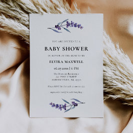 Elegant Floral Lavendel Baby shower Kaart