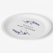 Elegant Floral Lavendel Baby shower Papieren Bordje (Gekanteld)