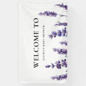 Elegant floral lavender Baby Baby shower welkom Spandoek (Verticaal)