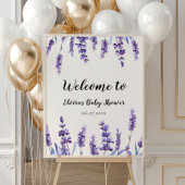 Elegant floral lavender Baby shower welkom Poster