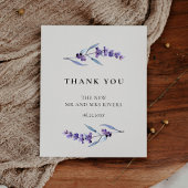 Elegant floral lavender bruiloft bedankkaart