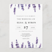 Elegant floral lavender bruiloft briefkaart (Voorkant)