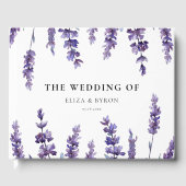 Elegant floral lavender bruiloft gastenboek (Voorkant)
