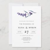 Elegant floral lavender bruiloft kaart (Voorkant)