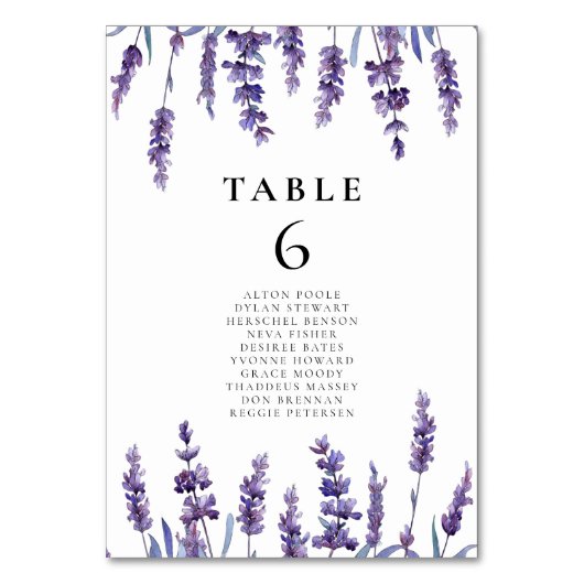 Elegant floral lavender bruiloft kaart (Voorkant)