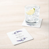 Elegant floral lavender bruiloft kartonnen onderzetters (Insitu)