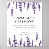 Elegant floral lavender Unplugged bruiloft Poster (Voorkant)