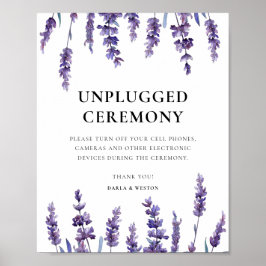 Elegant floral lavender Unplugged bruiloft Poster