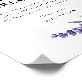 Elegant floral lavender Unplugged bruiloft Poster (Hoek)