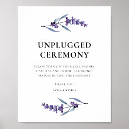 Elegant floral lavender Unplugged bruiloft Poster