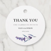 Elegant Floral Lavender Wedding Bedankjes Labels (Voorkant)