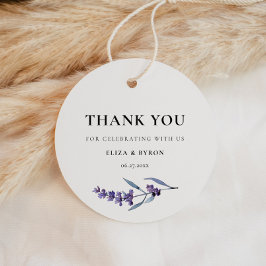 Elegant Floral Lavender Wedding Bedankjes Labels