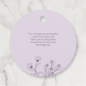 Elegant Floral Lavender Wedding Bedankjes Labels (Achterkant)