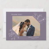 Elegant Floral Lavender Wedding Bedankkaart (Voorkant)