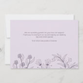 Elegant Floral Lavender Wedding Bedankkaart (Achterkant)