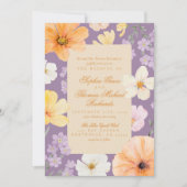 Elegant Floral Lavender Wedding Invitation Kaart (Voorkant)