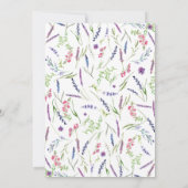 Elegant Floral Lavender Wedding Invitation Kaart (Achterkant)