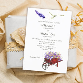 Elegant Floral Lavender Wedding Kaart