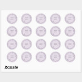 Elegant Floral Lavender Wedding Ronde Sticker (Vel)