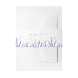 Elegant Floral Lavender Wedding Uitnodigingen Wikkel