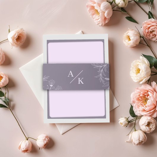 Elegant Floral Lavender Wedding Uitnodigingen Wikkel