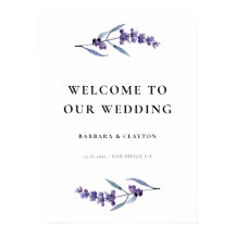 Elegant Floral Lavender Wedding Welkomstteken
