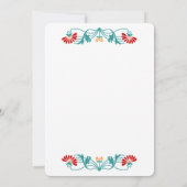 Elegant Floral Leaf and Swirls Invitation Kaart (Achterkant)