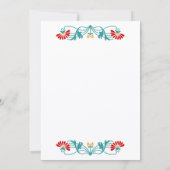 Elegant Floral Leaf and Swirls Invitation Kaart (Achterkant)