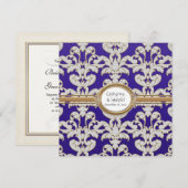 Elegant Floral Leaf Damask Baroque Gold Swirl Kaar Kaart (Voorkant / Achterkant)