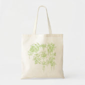Elegant Floral, Leaf Green en Aqua Tote Bag (Voorkant)