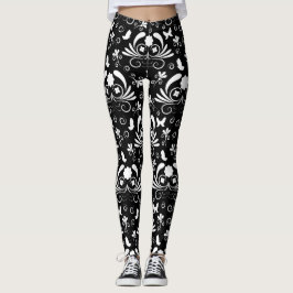 Elegant floral leggings