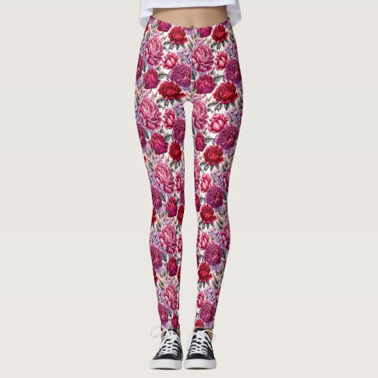 Elegant Floral Leggings (Voorkant)