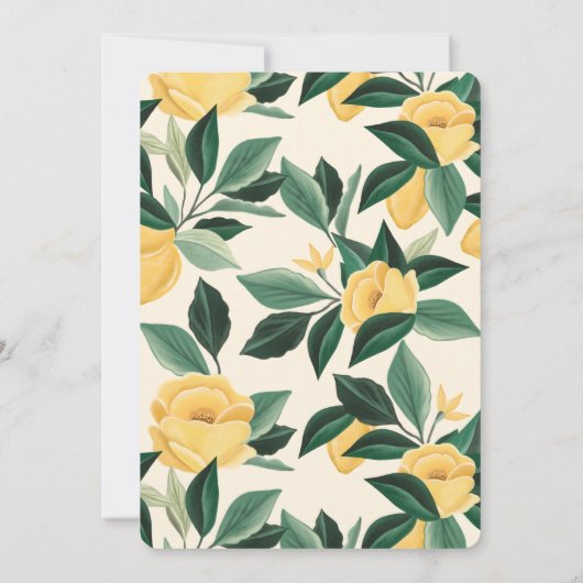 Elegant Floral Lemon Tree Arch Groen Save The Date (Achterkant)