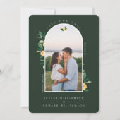 Elegant Floral Lemon Tree Arch Groen Save The Date (Voorkant)